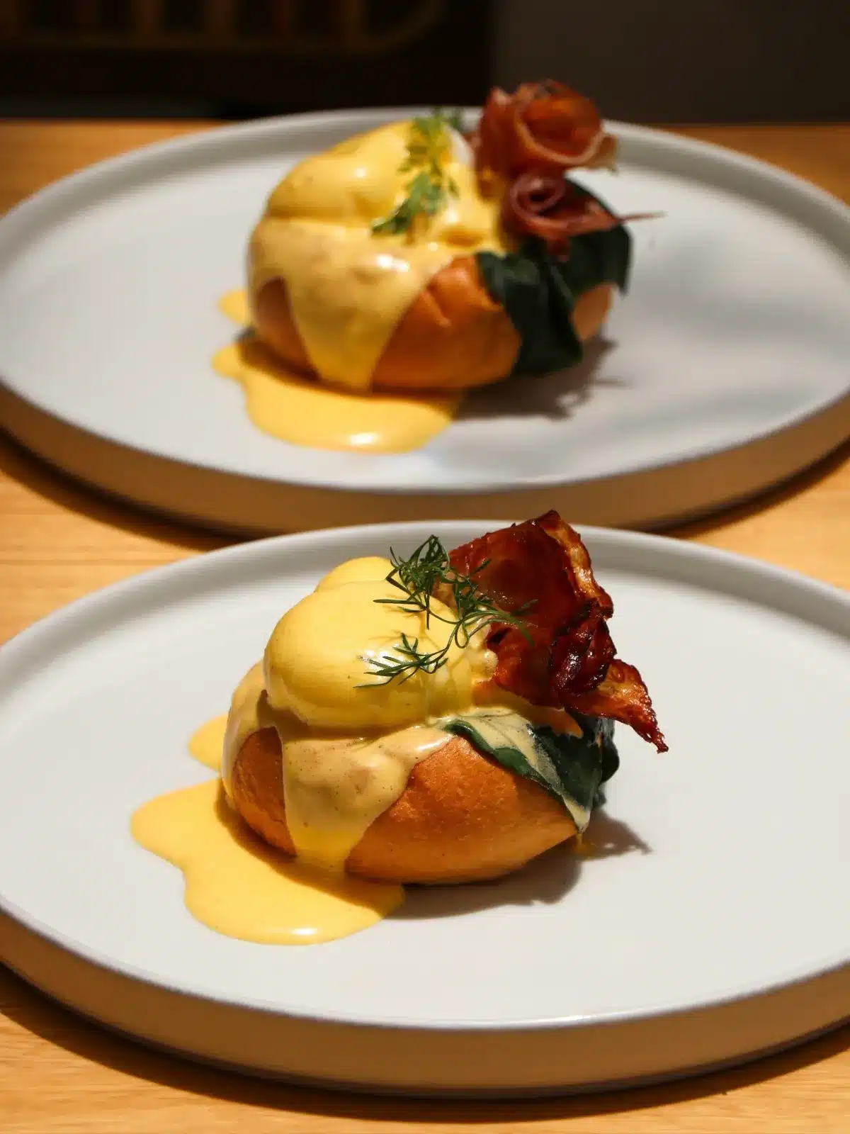 Eggs Benedict with hollandaise sauce